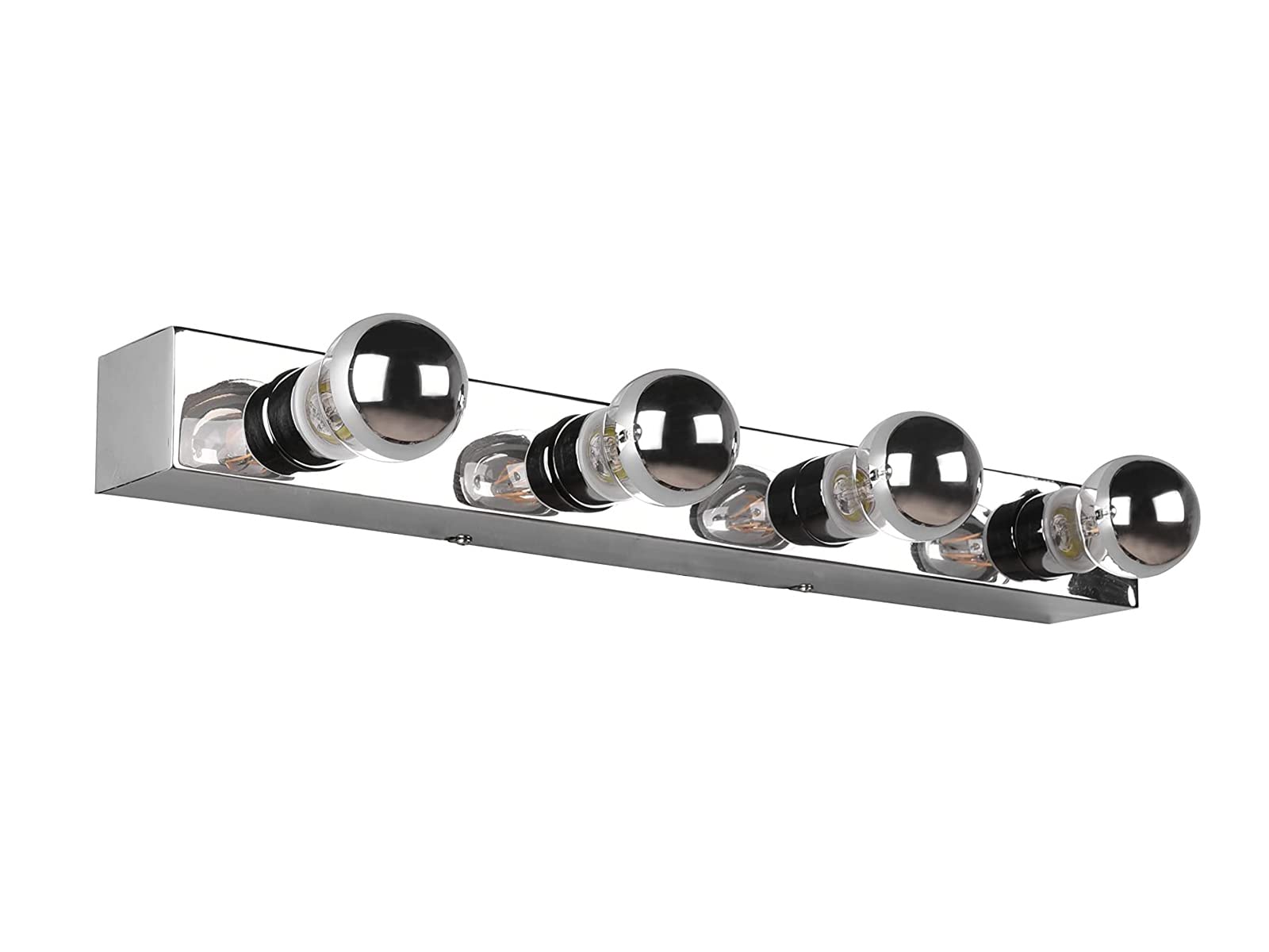 LED Retro Badezimmer Wandleuchte in Silber Chrom, Breite 55cm