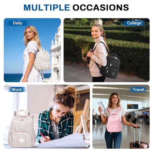 Image of Sisipoet Mini Backpack for Women, 2pcs Small Backpack for Ladies Bookbag Purse for Women with Handy Wallet and Luggage Strap, Pink