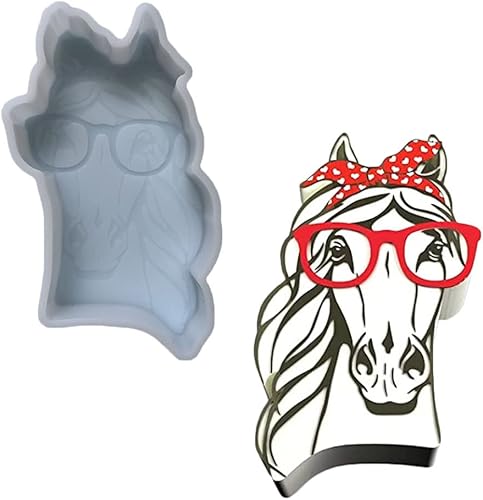 Duawenki Molde de silicona para hacer jabón con forma de caballo para hacer cuentas de aroma para coche fresco colgante vela resina