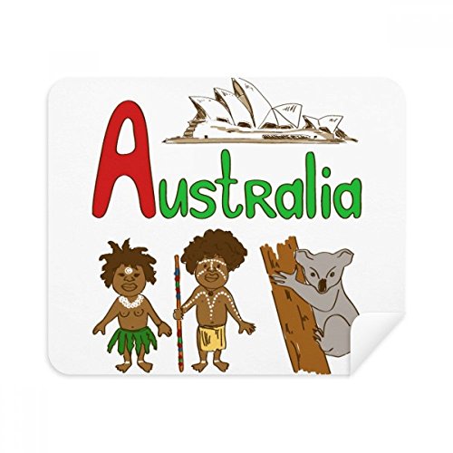 Chiffon de nettoyage suède pour écran téléphone et lunettes motif Australie