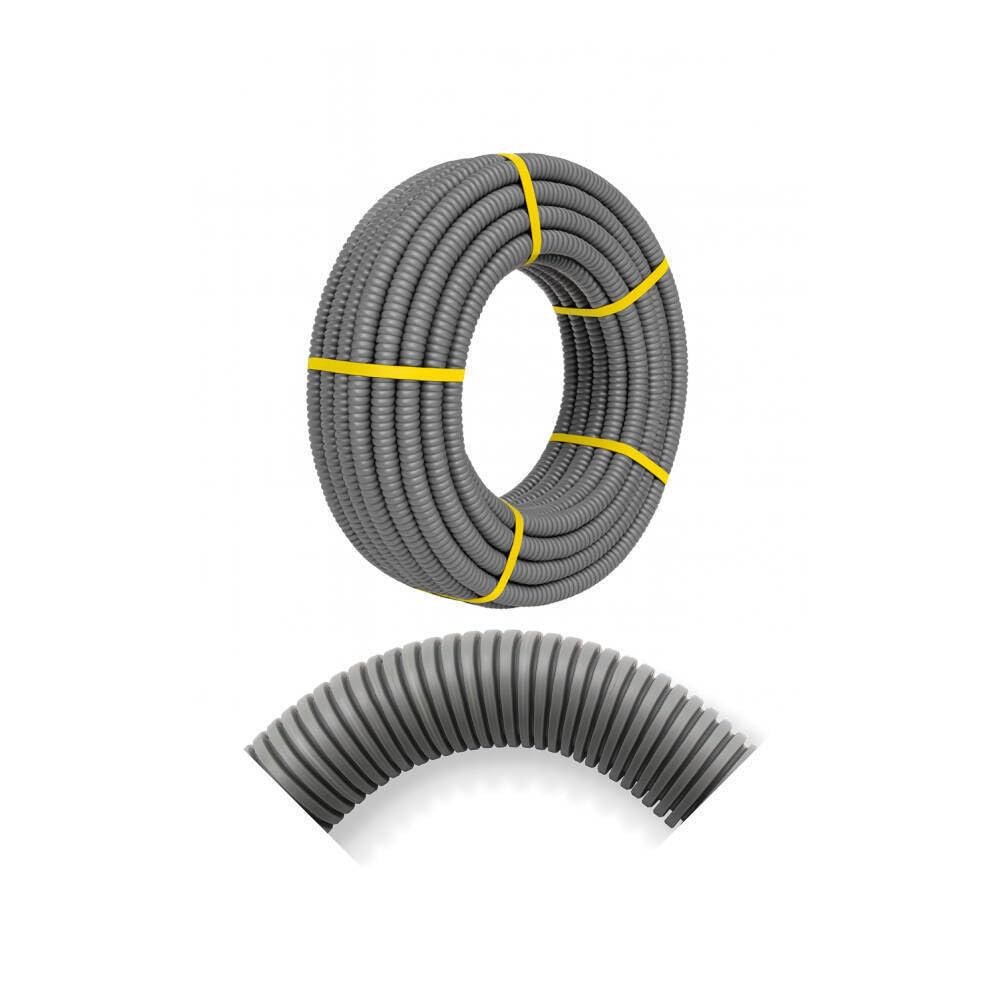 Tubo Poliamida Ø7,5 mm – Rollo de 50 Metros – Protección Para Cableado – Instalación Segura – Apto Para Interior y Exterior – Color Gris Oscuro