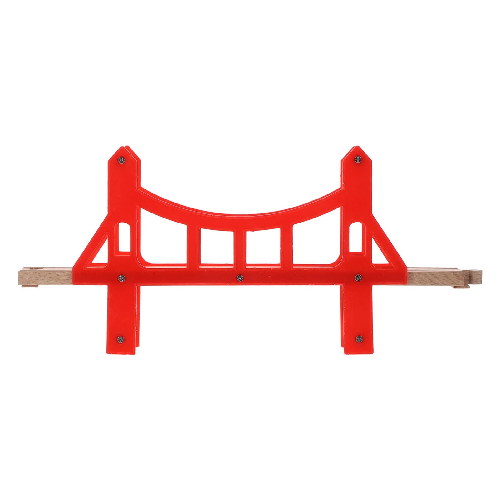 ibasenice Train Track Bridge Wooden Train Scene Track Boys and Girls Educational Building Blocks Interactive Toy Set