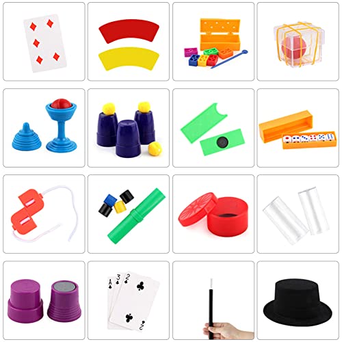Caja de Magia para niños Kids Magic Kit Juego de Magia Beginners Kids Magic Tricks Set Magic Show Novelty Magic Props Toy Trucos Magia Set Birthday for Magician Boy Girl Cover