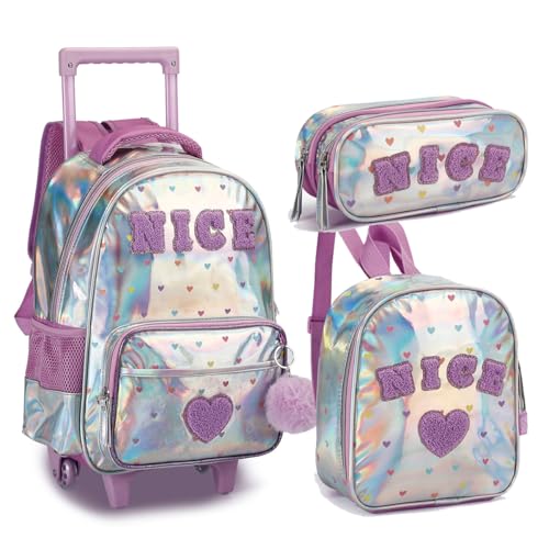 Kit Mochila Infantil Menina Nice Escolar Lancheira Estojo (Lilás)