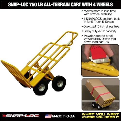 Carretilla de mano 4 ruedas con capacidad 750 lb y ruedas de 10 pulgadas miniatura 2