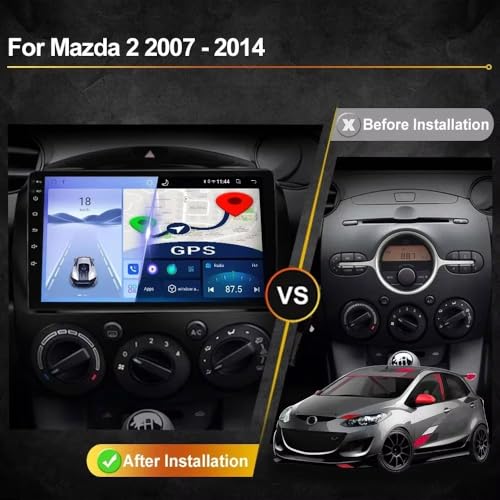 Navegador GPS 2 DIN con pantalla de coche, Bluetooth y Mirror Link para Mazda2 2