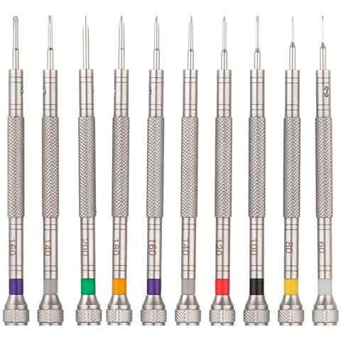 Wrist & Style Professional Screwdriver Kit by W&S for Watches, Glasses and Accessories: (10pc Tool Set) - to Adjust, Remove, Replace and Repair - Stainless Steel Professional - 10 Piece Cover