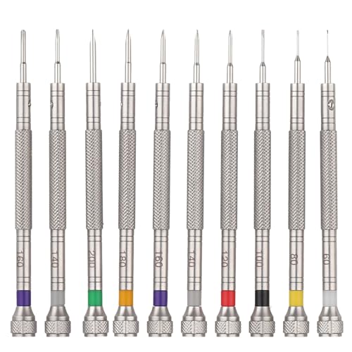 Wrist & Style Professional Screwdriver Kit by W&S for Watches, Glasses and Accessories: (10pc Tool Set) - to Adjust, Remove, Replace and Repair - Stainless Steel Professional - 10 Piece