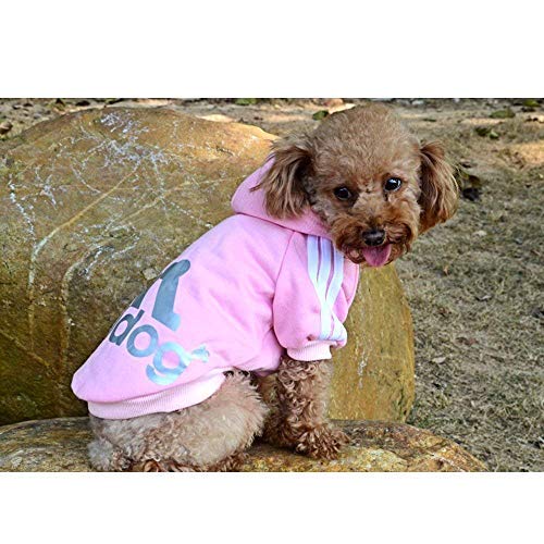 Moolecole Pet Sports Apparel Cat & Dog Cold Weather Coats Dog Hoodies Pet Sweaters (S, Pink) - Thumbnail 4