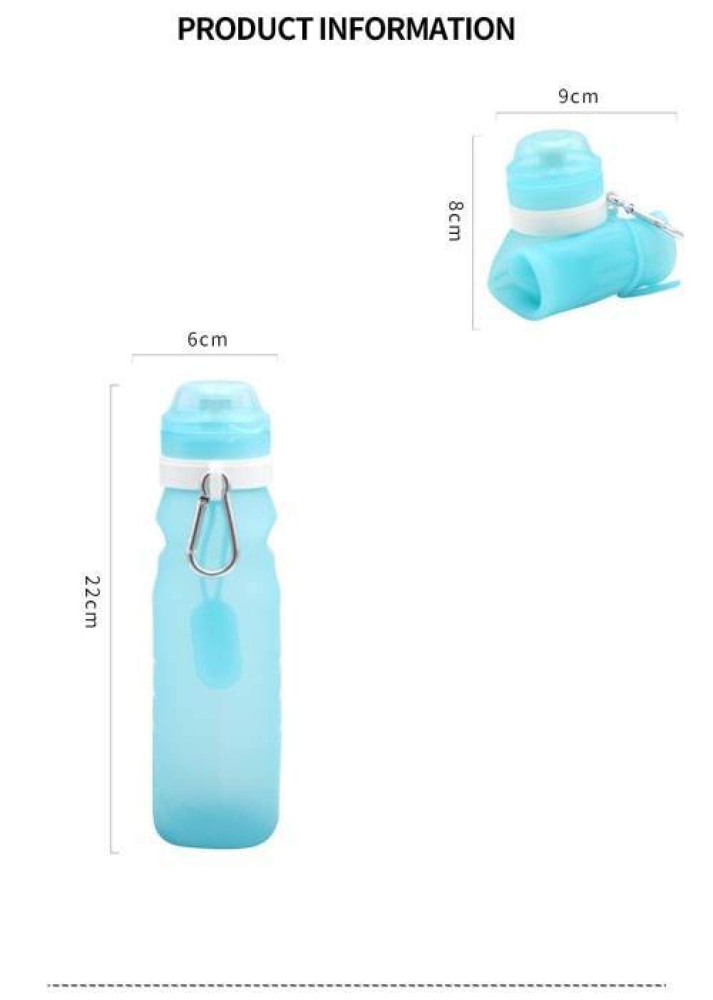 400 ml fitness camping viaje portátil silicona suave taza de agua montañismo plegable bolsa de agua botella de deportes al aire libre, color: gris (color: azul)