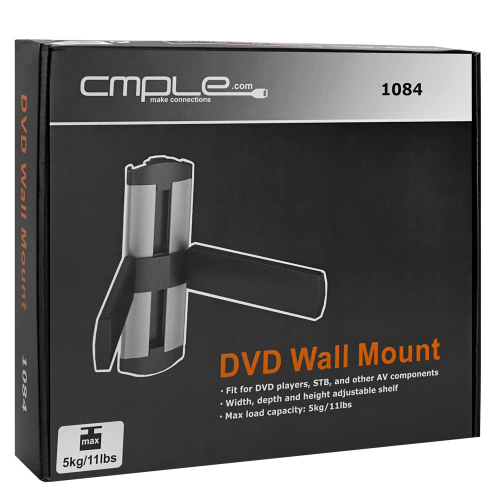 Cmple - Uniwersalny regulowany uchwyt ścienny DVD z obsługą AV (maks. 11 lbs) - 1 półka
