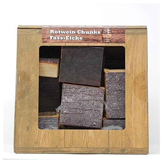 Landree Rotwein Chunks Fass-Eiche, Box 1,5 Kg BBQ Smokerholz vom Original-Faß für das besondere Aroma
