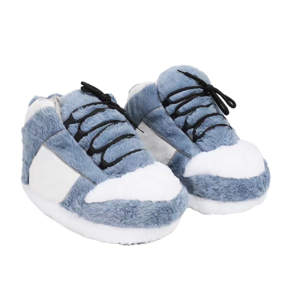 Cozy Unisex Sneaker Slippers - Trendy, Comfy Kicks for Indoors with Non-Slip Soles, Soft Plush & One-Size Fits Most