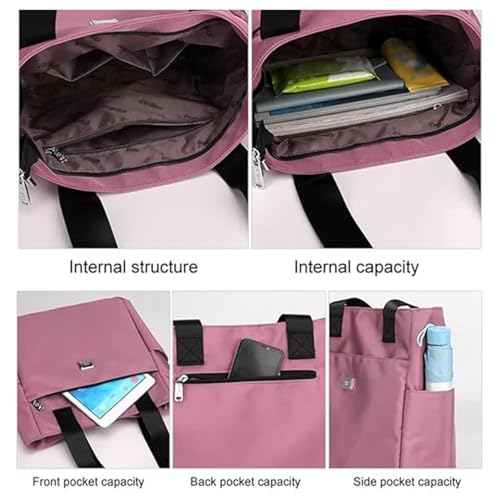 Large Capacity Water Repellent Multi Pocket Nylon Shoulder Bag,Waterproof Tote Bags for Women,Large Purses,for Work Travel3