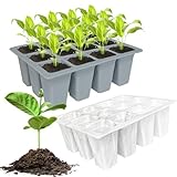 JasCherry 2 Stück Anzuchttöpfe Silikon Setzling Starter Tabletts Wiederverwendbar, Anzuchtkasten Anzuchtschalen, Zellen Gewächshaus Anzucht Set, orchideenerde Mini-Propagator für Sämling Pflanze