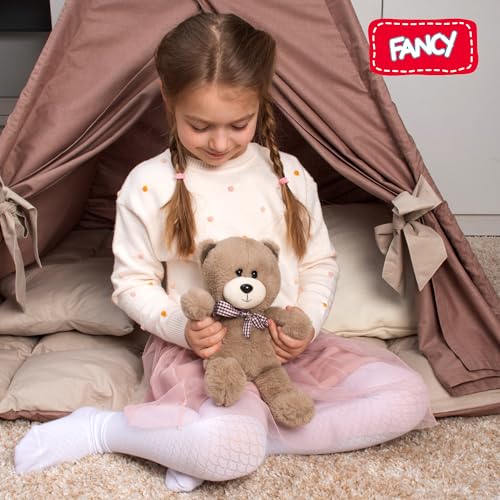 FANCY Plüschtier Teddybär Braun 21 cm Teddy Kuscheltier Bär Plüsch Stofftier Süß Plush lustige Geschenk für Kinder und Erwachsene, Mädchen und Jungen
