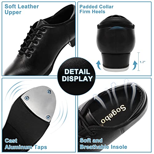 Child Jazz Tap Dance Shoes for Unisex Girls and Boys, Black2