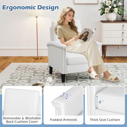 Sillón Plegable Blanco con Tela de Lino miniatura 5