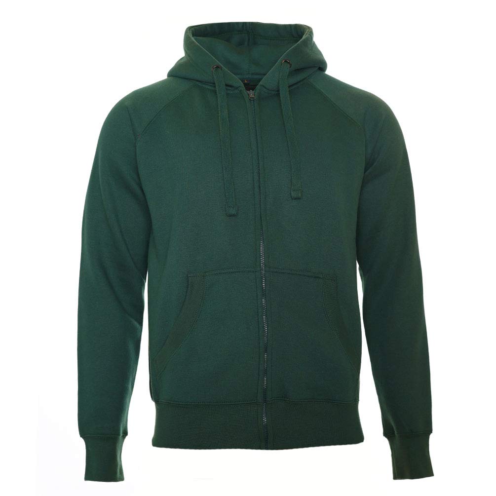 Man Heavy Zipped Slim fit Fleece Hoodie Mens Sweater Pullover Hoody Sizes S-3XL Colors Black Enamel Green Navy Dark Heather Gray