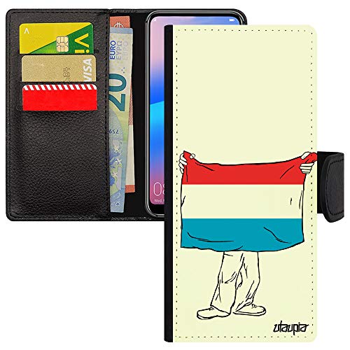Étui Galaxy S21 Ultra en simili cuir avec portefeuille et motif drapeau du Luxembourg