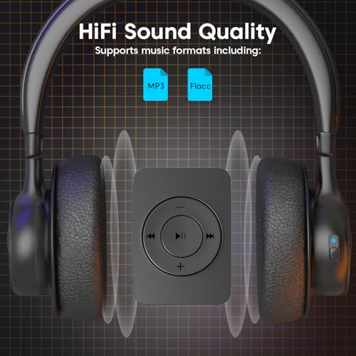 Image of Sounce Bluetooth 128GB MP3 Player Built-in Speaker HiFi Lossless Portable Audio Player for Running Gym Travel Study Expandable 128GB Mini Music Player Screen-Free Digital Media Device Matte Black