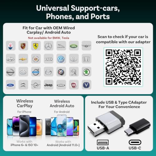 OTTOCAST Mini Nova Wireless CarPlay & Android Auto Adapter, 2-in-1 Convert Wired to Wireless, Plug & Play, Fast Auto Reconnect, Compact Mini Design for iPhone iOS 10+ & Android 11+ - image 7