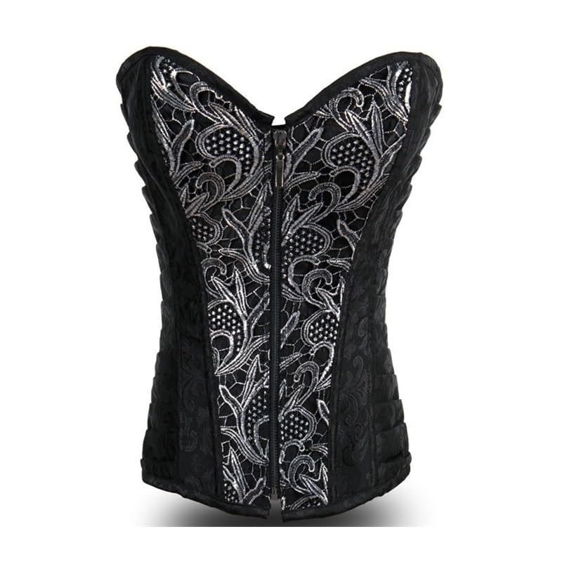 Corset Vintage désossé noir for femmes, haut gothique victorien