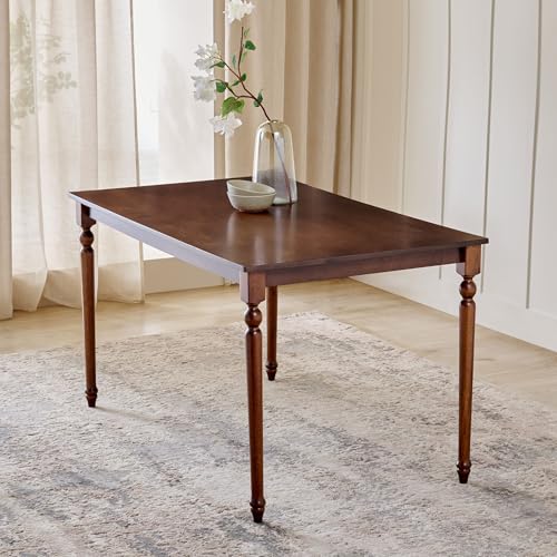 Image of Home Centre | Helios Franklin 6-Seater Dining Table | Solid Wood, for Dining Room | Walnut | 1 Year Warranty