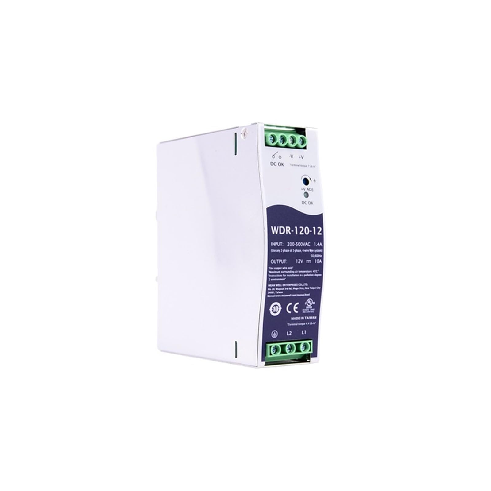 Fuente De Alimentación Fija 120W, 12 VDC, MEAN WELL DR-120-12 – Radio Surtidora