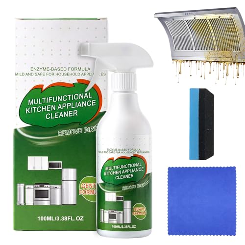 Poouty Multi-purpose Enzyme Foam Cleaner for Kitchen, Powerful Household Appliance Cleaner Spray, Multipurpose Heavy Duty Degreaser Stain Remover for Oven, Stove, Stovetops, Range Hood (1 Set)