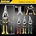 HURRICANE 3 pc Aviation Tin Snips Set, Metal Cutter Shears for Cutting Sheet Metal, Chrome Vanadium Steel, Straight Left and Right Aviation Snips, with Ergonomical TyreGrip Handle and Safety Latch