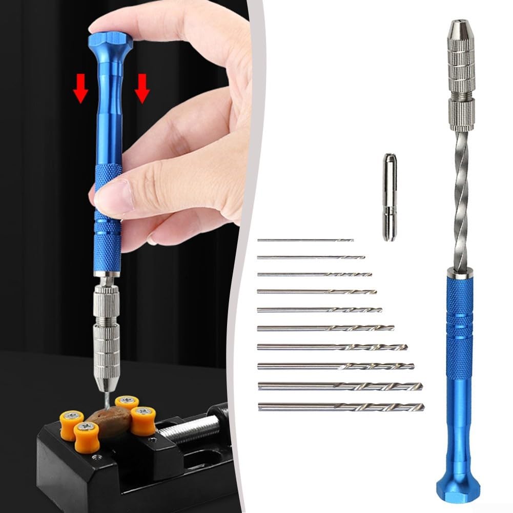 Oniissy Trapano manuale semiautomatico blu 0,5-3 mm mini per artigianato assemblaggio elettronico modellismo