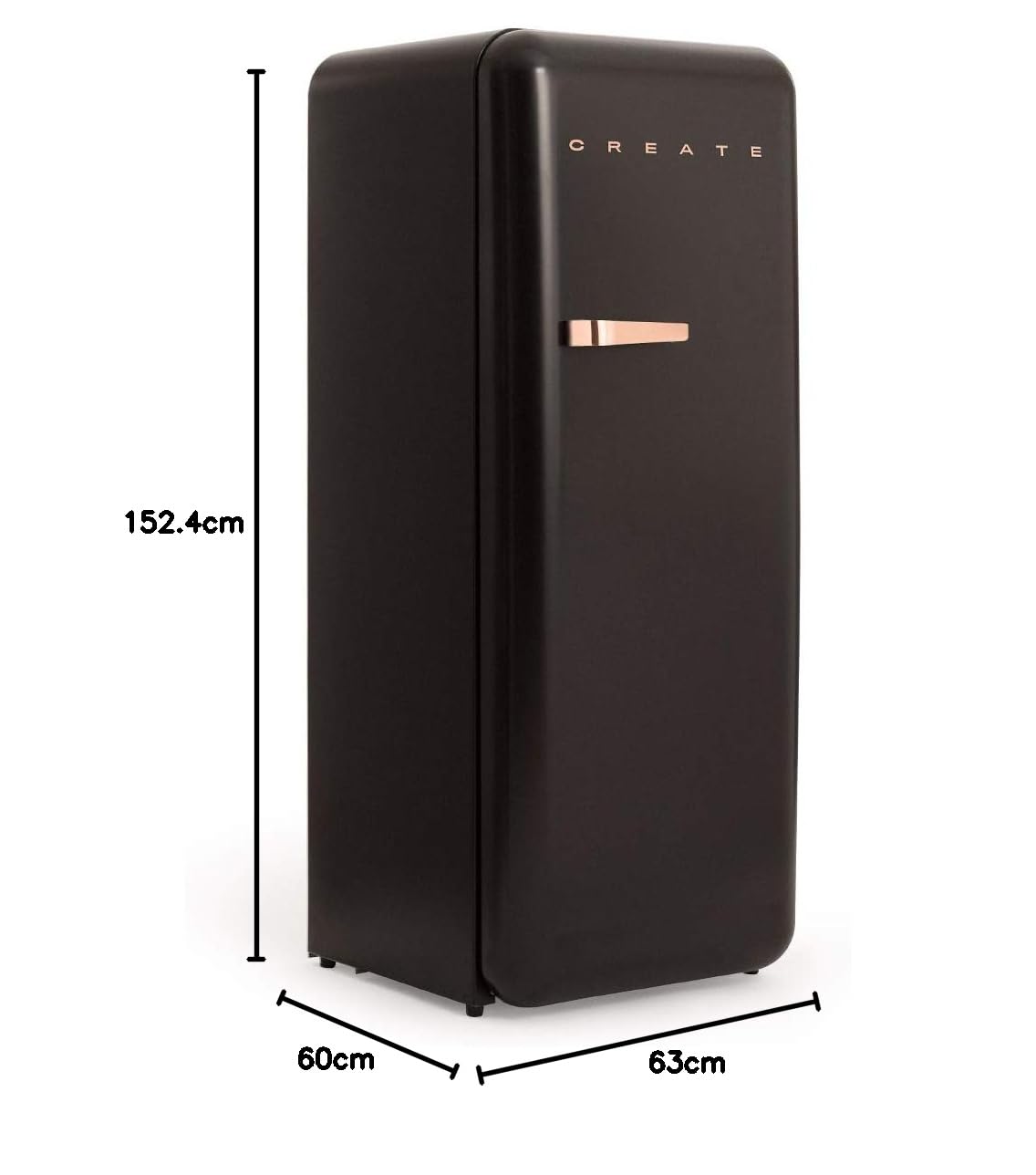 CREATE / RETRO FRIDGE 150 WOOD/Frigorífico blanco roto maneta madera con congelador 281L / 102W. bajo consumo. diseño vintage. 150cm. 3 estantes. regulador temperatura. botellero. 60x60x150cm — view 97