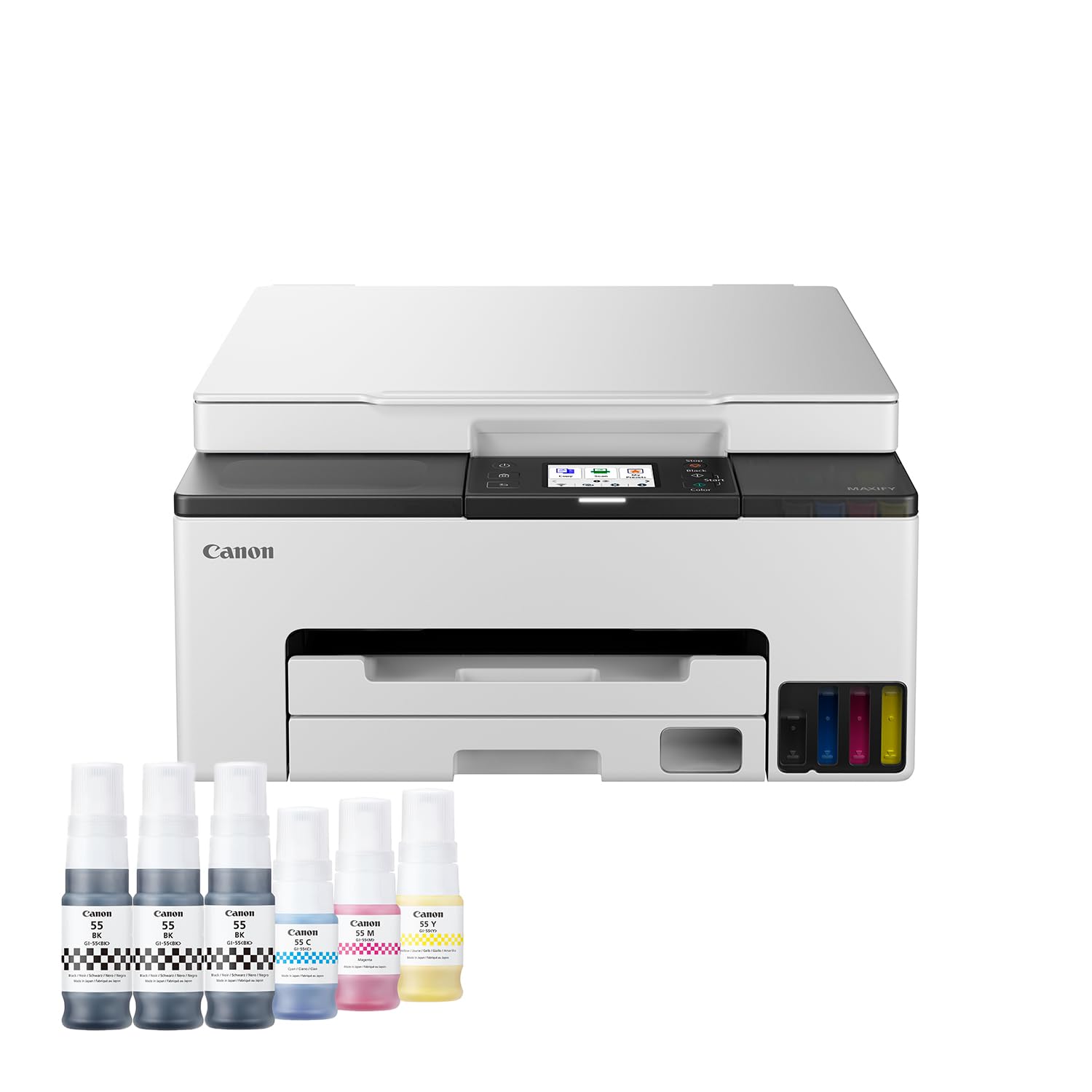 Canon MAXIFY GX1050 Ad inchiostro A4 600 x 1200 DPI Wi-Fi (Wi-Fi, print, scan, copy and cloud 15ppm [mono], 10ppm [colour] 250 sheet cassette Refillable ink tank USB, dual band wi-fi and ethernet)