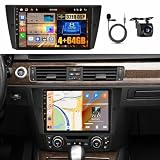 [8 Core 4+64G] Hikity Android Car Stereo for BMW 3 E90 E91 E92 E93 2005-2012 9 Inch IPS Touchscreen Radio Support Carplay/Android Auto/Bluetooth 5.0/GPS Navigation/WiFi/32EQ DSP+AHD Backup Camrea