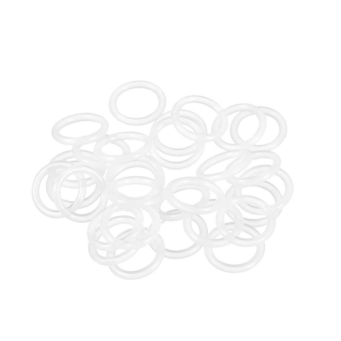 uxcell Silicone O-Ring, 13mm OD, 9mm ID, 2mm Width, VMQ Seal Rings Gasket, White, Pack of 30