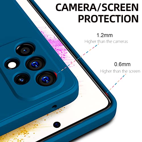 Image of Kapa Matte Lens Protective Back Cover for Samsung Galaxy A73 (5G), Slim Silicone with Soft Lining Shockproof Flexible Full Body Bumper Case (Blue)