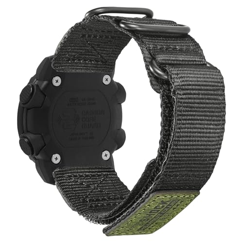 22mm Triple-Ring Metal Buckle Leather & Nylon Magic Tape Watch Strap for Carbinox Edge/X-Ranger/Vortex/Blaze Square Amazfit T-Rex 3 Pro 48mm Suunto Run/9 Peak Garmin Forerunner 265 ect.