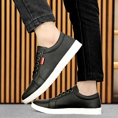 Image of LE GREEM Men's Synthetic Leather Stylish /Comfortable Lace-Ups Sneakers