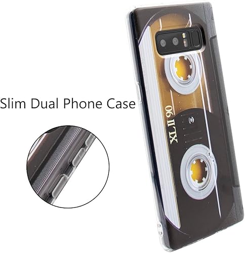 Miniatura 4 de Compatible con Samsung Note 8, cinta de casete a prueba de golpes con música fresca funda protectora para Samsung Galaxy Note 8, multicolor