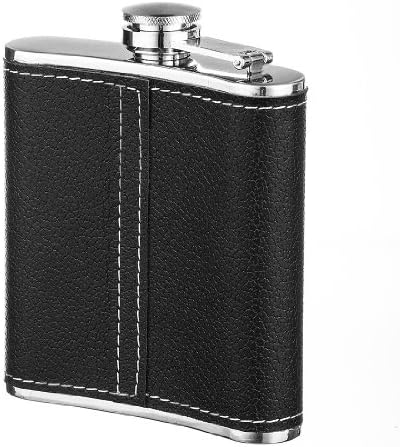 6oz Black Wrap Butterfly Flask Gift Set in Gift Box