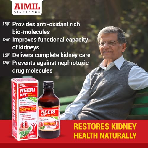 Image of AIMIL Neeri KFT Sugar Free Syrup - 200ml | Ayurvedic Kidney Function Toner & Nephro-Protective Supplement | Helps Maintain Normal Creatinine and Reduces Renal Oxidative Stress (Pack of 2)