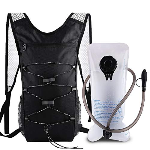 Wemfg Small Hiking Backpack for Women Men Kids Hydration Backpack with 2l Water Bladders Waterproof Lightweight Water Backpack for Hiking Running Cycling Climbing Camping Mountain Bike