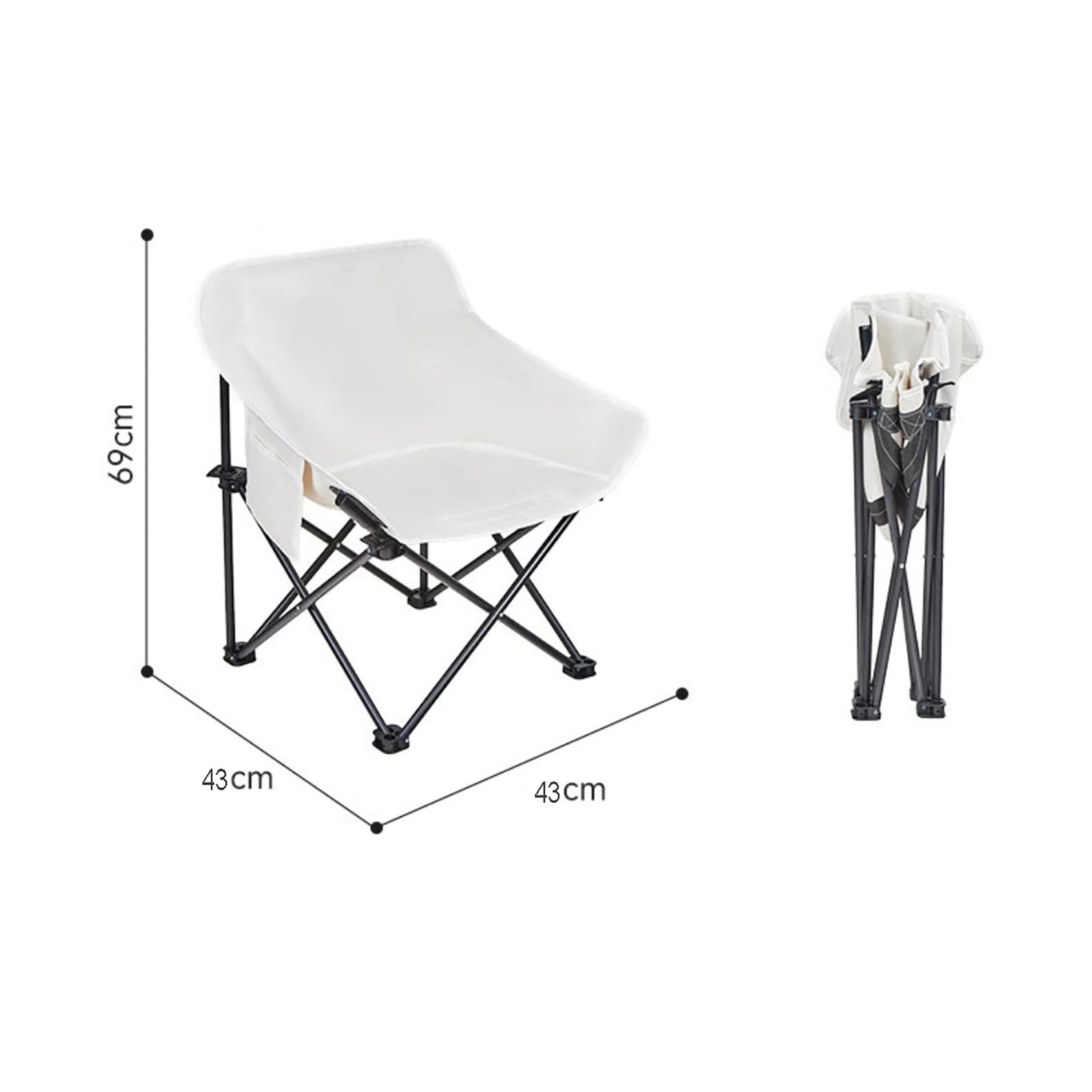 Klappbarer Campingstuhl 3er-Pack für Erwachsene, Großes klappbares Gartenstuhl-Set mit 2 Stühlen und Tisch, Outdoor-Campingstuhl-Set für Rasen, Picknick,Gelb Sport & Freizeit