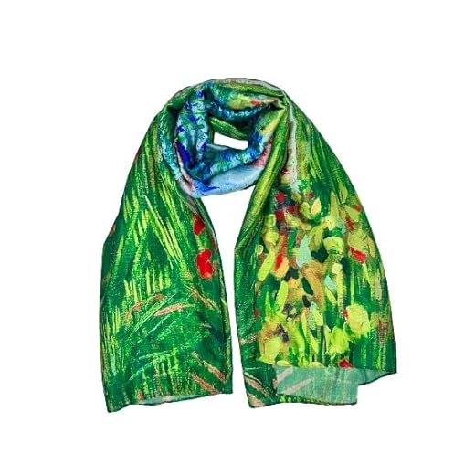 Genérico Pañuelo Seda natural diseño pintura/cuadro famosos obra de arte Elegante Suave Mujer hombre 170x63cm.