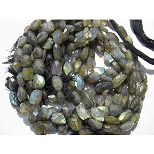 Labradorite naturelle tumbles 15 mm fil perles bleues gemme facettée création bijoux 8 pouces