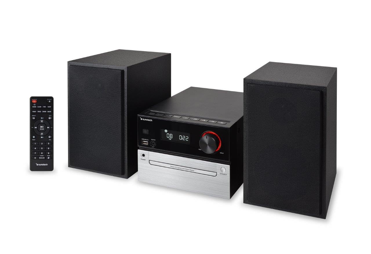 MICROCADENA, SUNSTECH, Hi-Fi Bluetooth Wyświetlacz LCD z regulacją natężenia prądu: 30 W