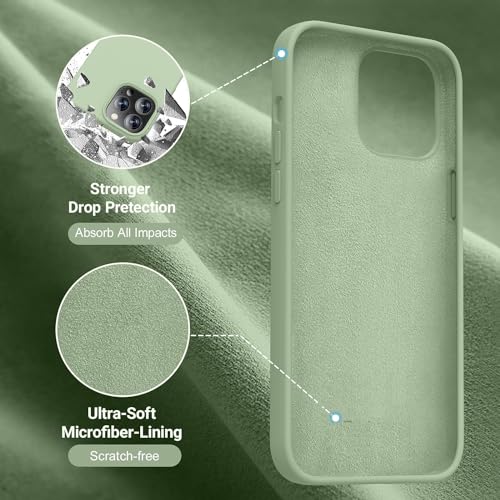 Image of MIDOS Back Cover Compatible with iPhone 14 Pro Max Case Liquid Silicone Full Protection Shock Proof Back Cover for iPhone 14 Pro Max (2022) 6.7 inch (S Green)
