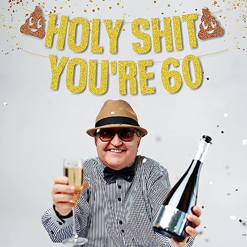70 Years Loved AB-222 Gold Glitter Holy Shit You'Re 60 Birthday Banner Party Decoration,Happy 60Th Birthday/Cheers To 60 Years thumb #1