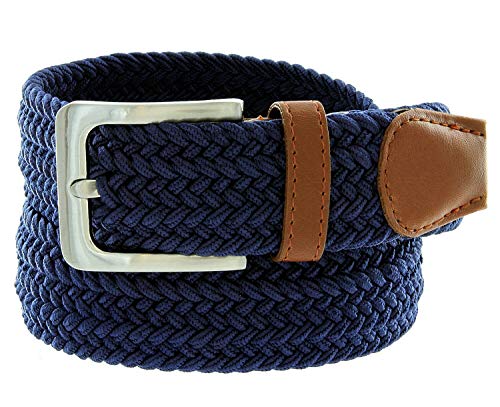 Women's Stretch Belt Braided Elastic Stretch Belt Casual Weave Canvas Fabric Woven Belt 1-3/8